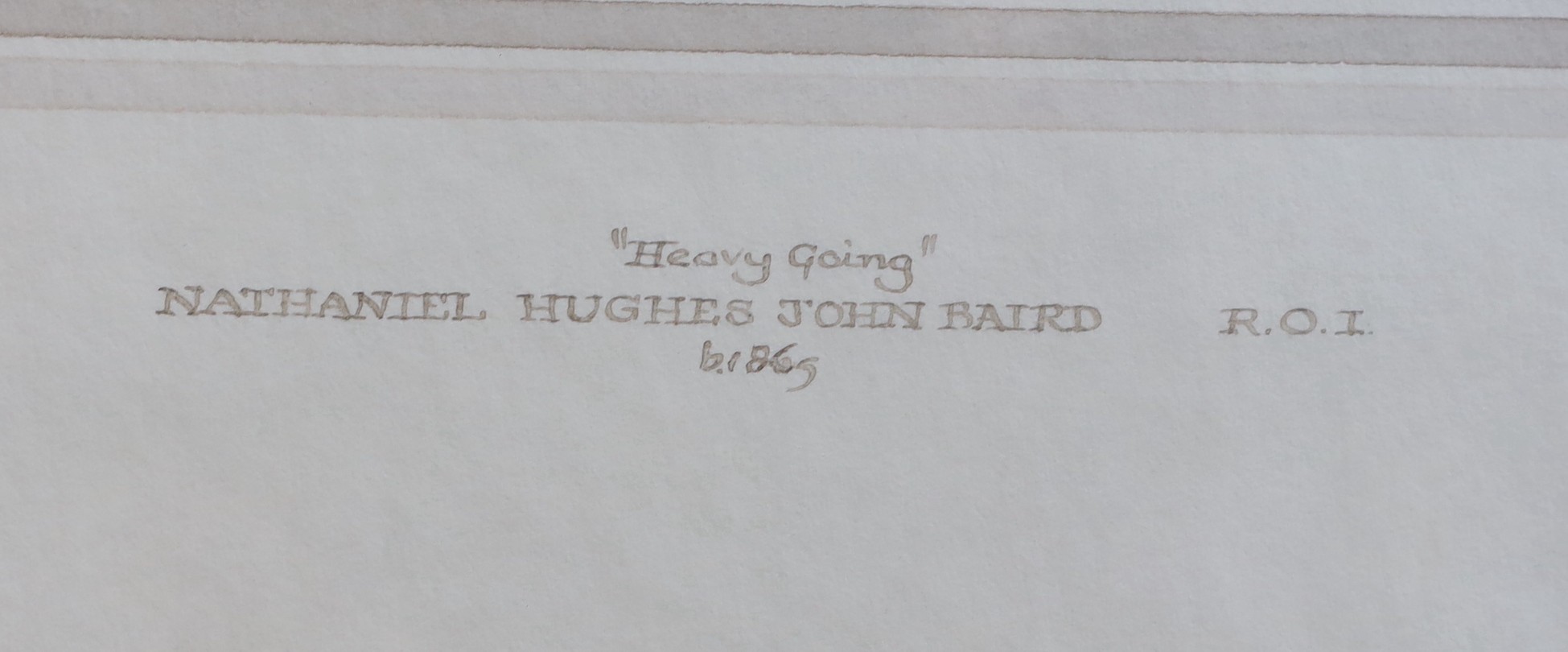 Nathaniel Hughes John Baird (1865-1935), 'Heavy Going', watercolour, 26 x 52cm
